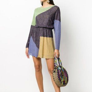 M Missoni Tricolor Lurex Lamé Knit Dress